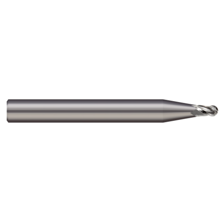 MICRO 100 End Mill, 3 Flute, Ball, 0.0350" Cutter dia, Overall Length: 1-1/2" BEF-035-053-3